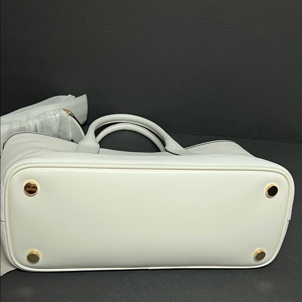Michael Kors Optic White Satchel with Gold Logo - Picture 8 of 13